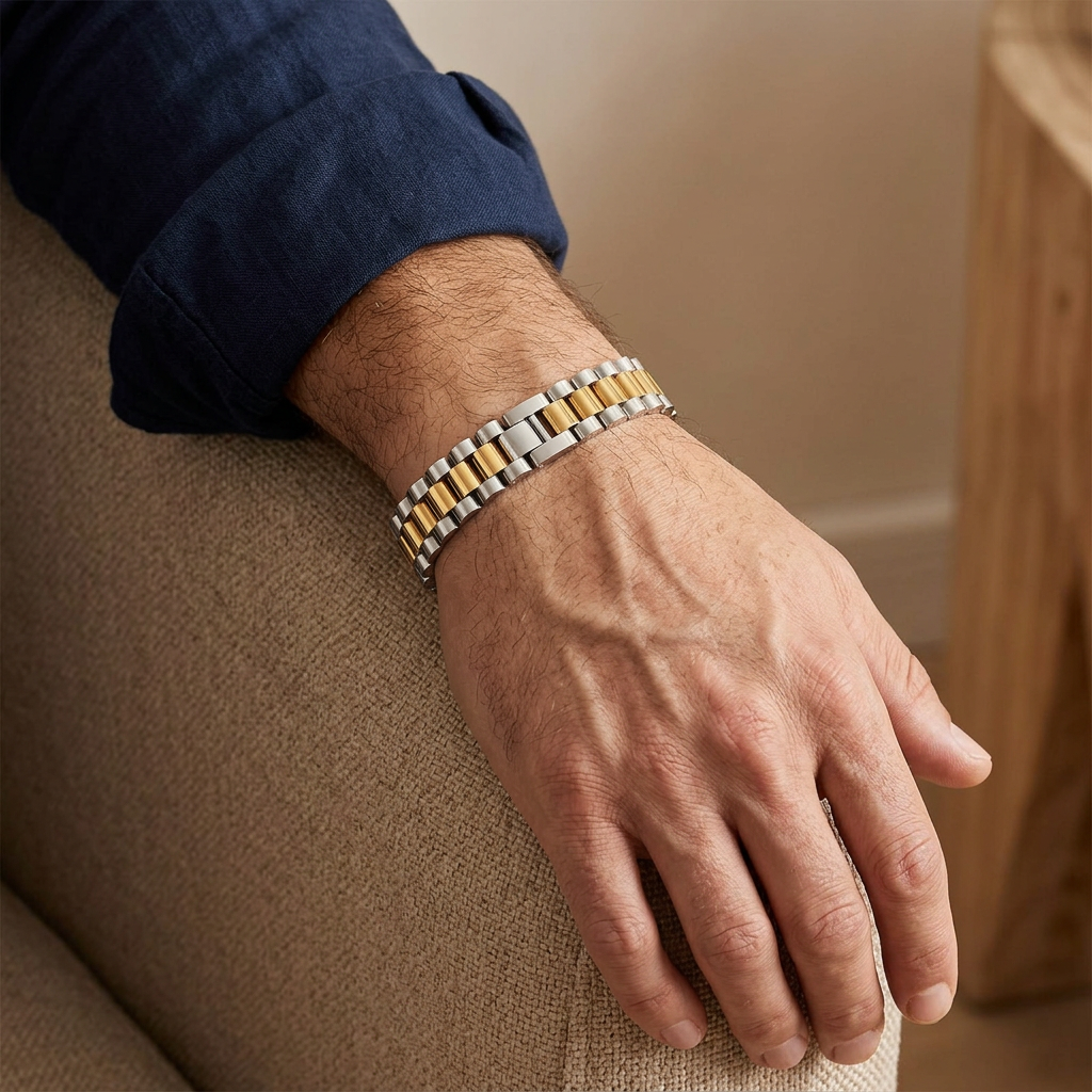 Titan Gold Armband buren på modell