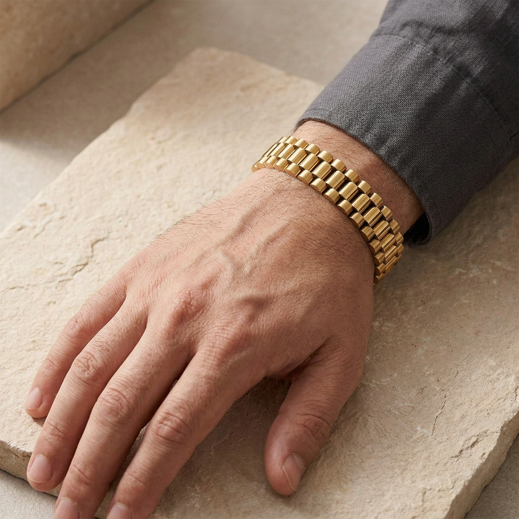 Atlas Gold Armband buren på modell